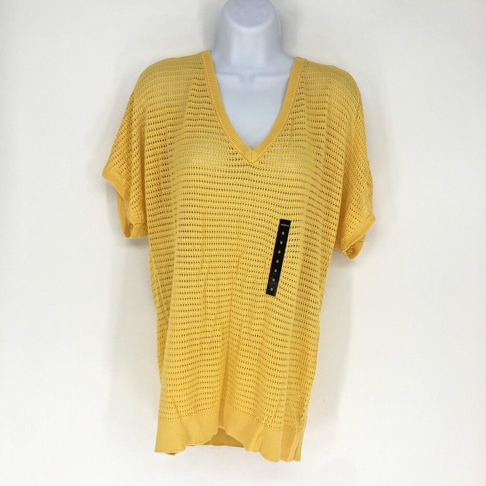 NEW Torrid Open Stitch Cold Shoulder Dolman Sweater Spring Sweater Yellow Sun